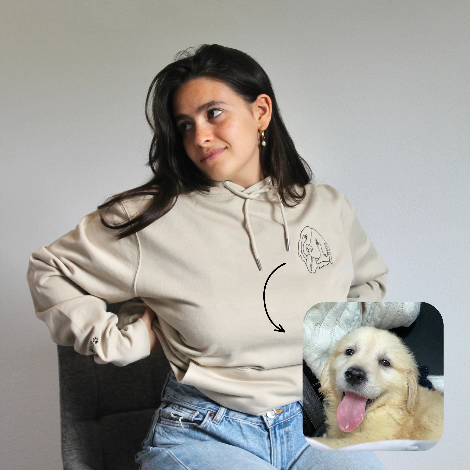 Custom Pet Embroidery Hoodie Small