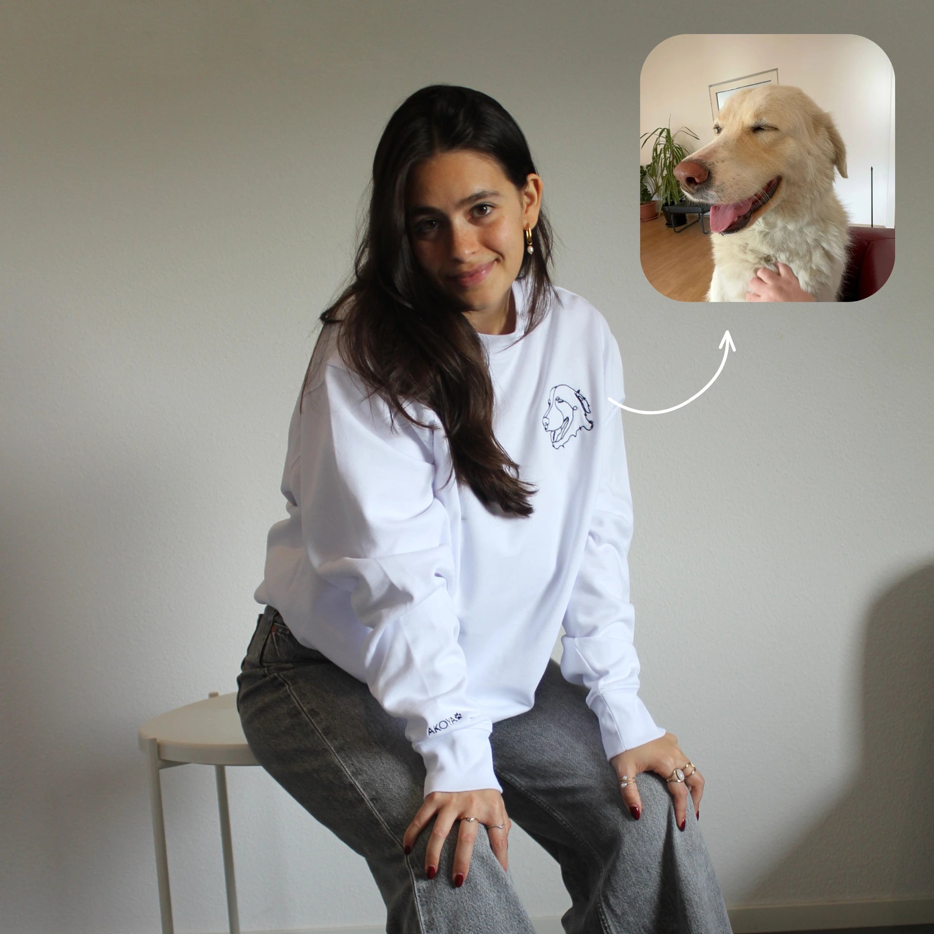 Custom Pet Embroidery Sweatshirt Small