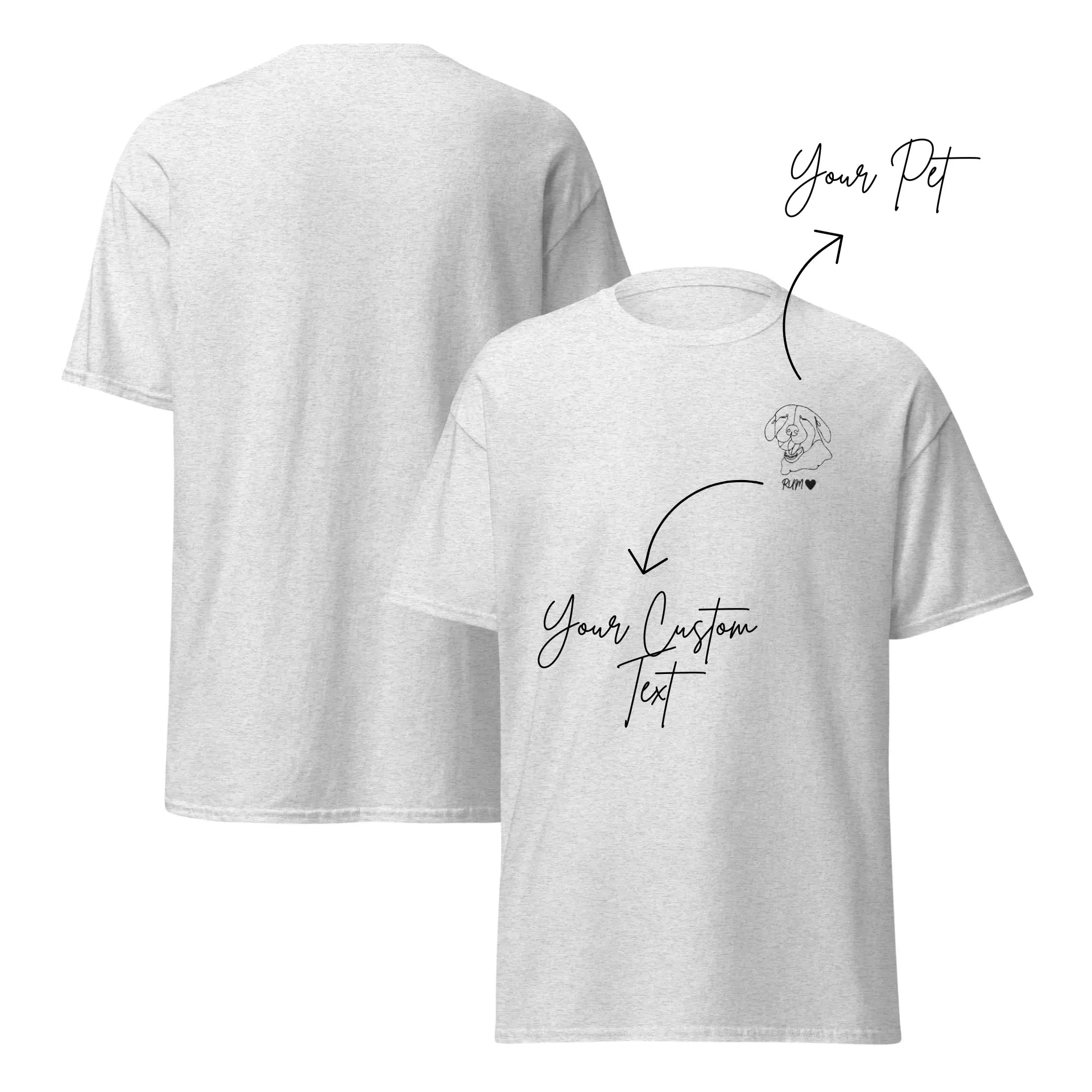 Custom Pet Embroidery T-Shirt Small