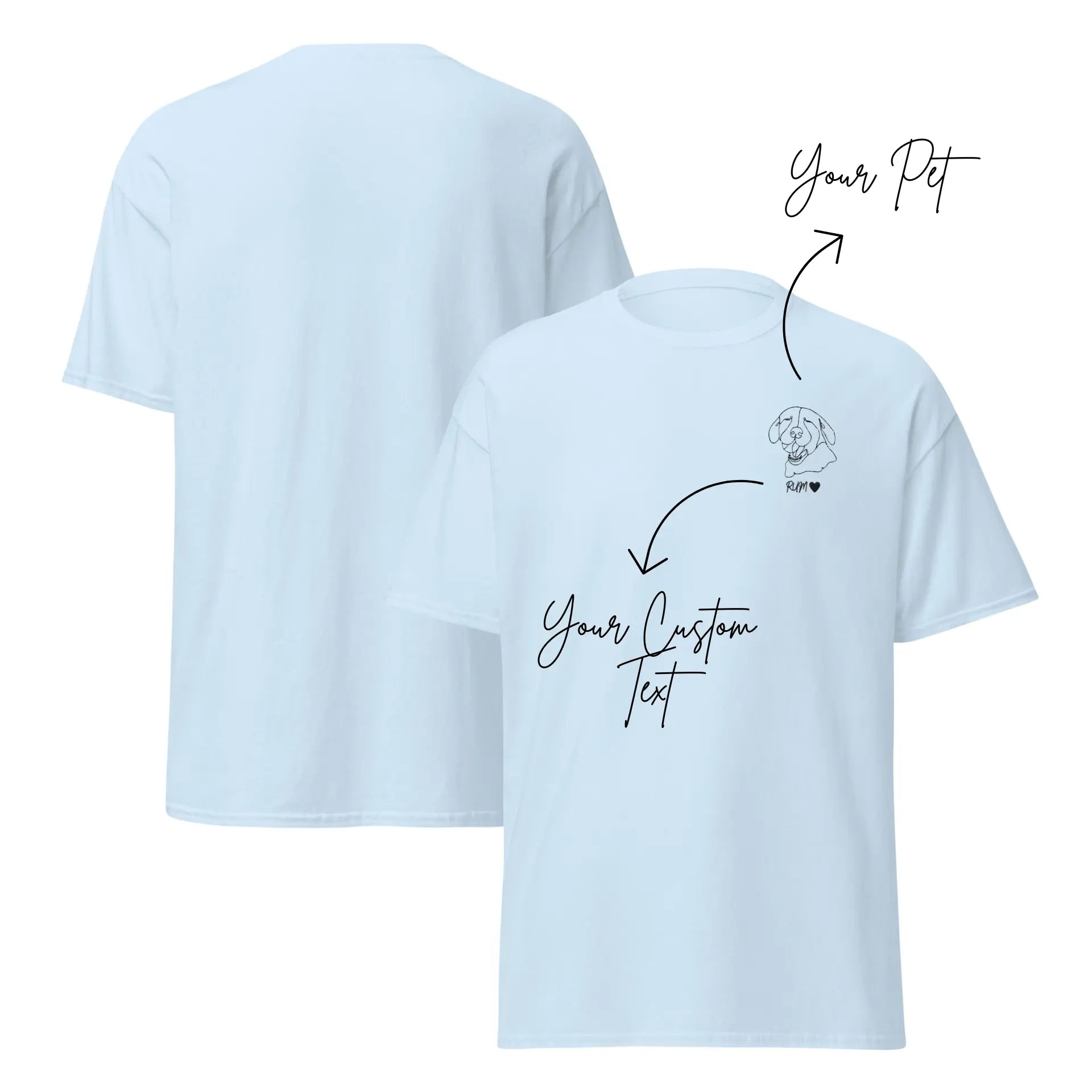 Custom Pet Embroidery T-Shirt Small