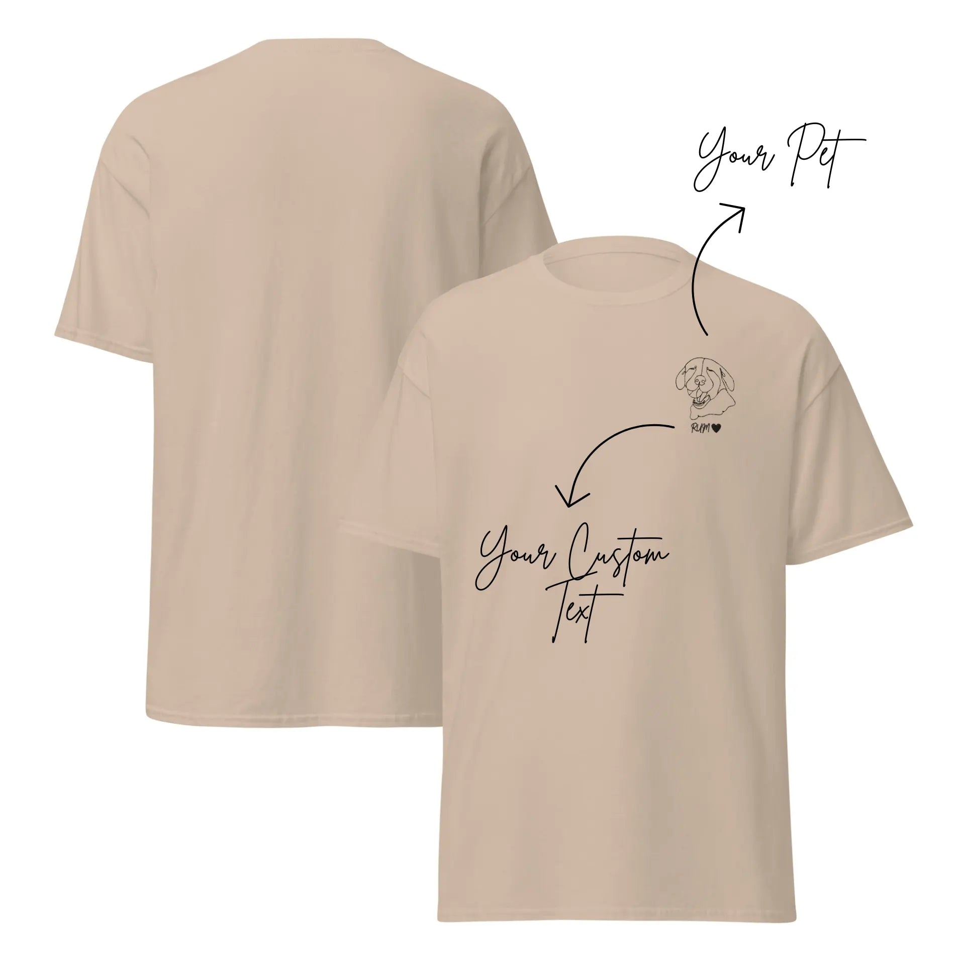Custom Pet Embroidery T-Shirt Small