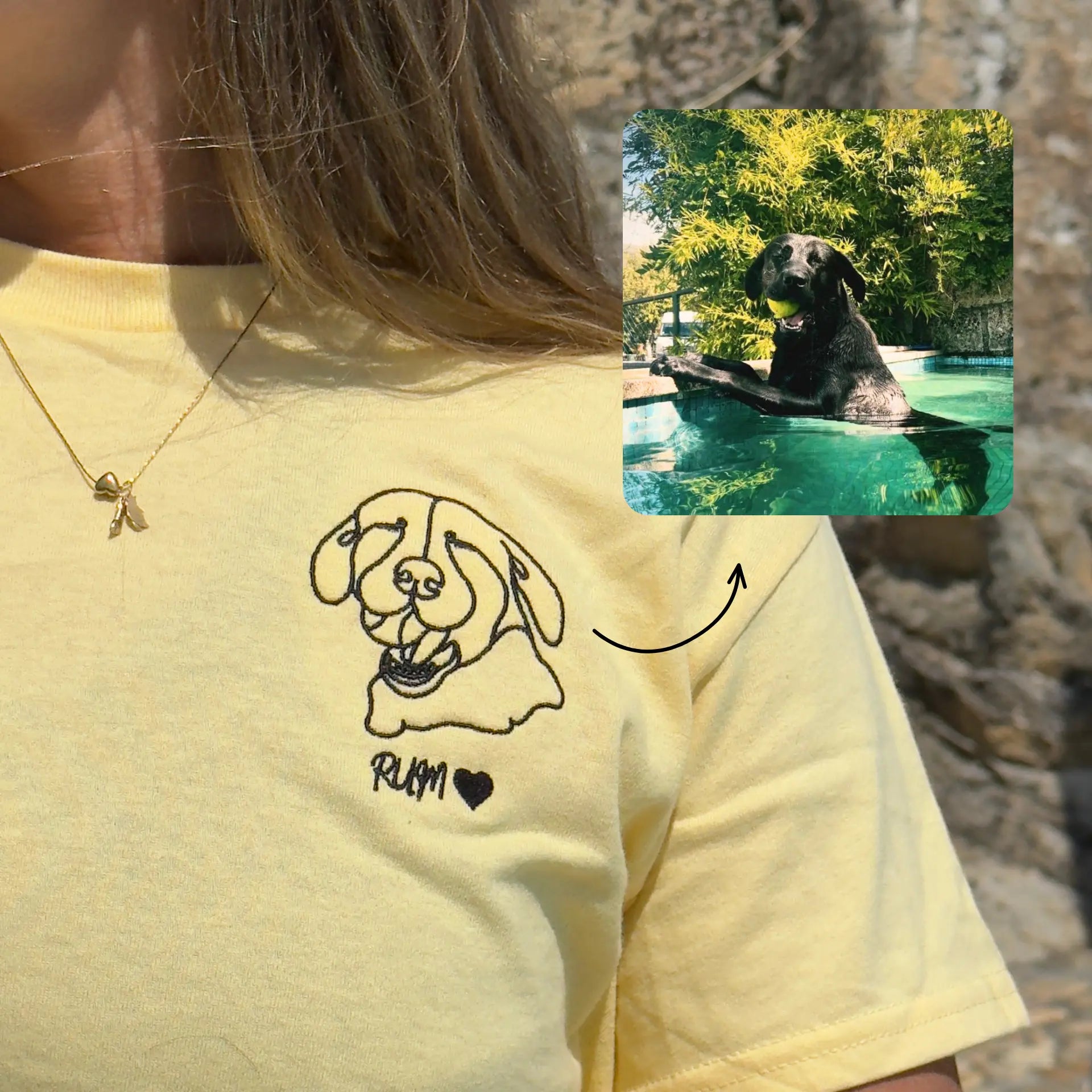 Custom Pet Embroidery T-Shirt Small